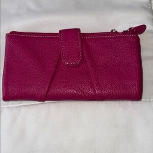 NWOT- Elegant Pink Leather Clutch
